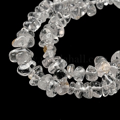 天然水晶チップビーズ連売り  ロッククリスタルビーズ  5~8x5~8mm  穴：1mm  約31.5インチ&nbsp;G-M205-01A