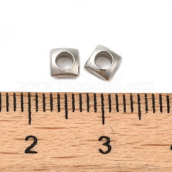 CCBプラスチックビーズ  正方形  プラチナ  4x4x2mm  穴：2.3mm&nbsp;CCB-H001-13P
