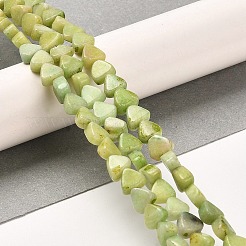 天然ドロマイトビーズ連売り  染め  三角形  黄緑  5.5~6x6~6.5x3mm  穴：1mm  約72個/連  16.14インチ（41cm）&nbsp;G-F765-H04-01