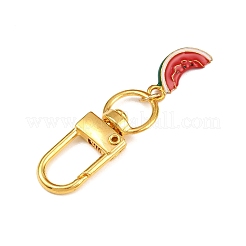 合金エナメルフルーツペンダント装飾6個  合金回転式ナスカン付き  混合図形  45~52mm&nbsp;HJEW-JM04032