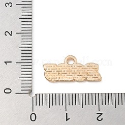 合金エナメルチャーム  ライトゴールド  カドミウムフリー＆鉛フリー  2025のチャーム  ゴールド  9x18x1.5mm  穴：1.8mm&nbsp;ENAM-A008-13KCG-07