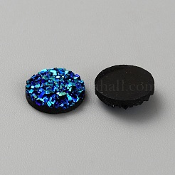 ドゥルージー樹脂デコデンカボション  フラットラウンド  ミッドナイトブルー  10x3mm&nbsp;RESI-WH20007-01J