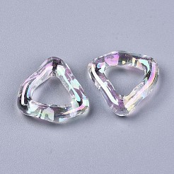 透明アクリルリンキングリング  ABカラー  三角形  クリアAB  22x23x6mm  内径：11x12mm&nbsp;PACR-N010-029-01