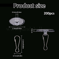 プラスチック製の粘着フックハンガー  鉄のクラスプ付  透明  23x7mm  穴：4x4mm&nbsp;AJEW-WH0709-522