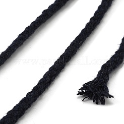 編み物、工芸、編み物用の編み綿糸  ブラック  6x3mm  約10.94ヤード（10m）/かせ&nbsp;OCOR-A009-01G