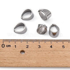 変色しにくい304ステンレススチールのスナップオンベイル  ステンレス鋼色  12x10x7mm  ピン：1mm&nbsp;STAS-R065-34