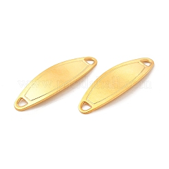 201ステンレススチールコネクタチャーム  カーブホースアイリンク  24KGP本金メッキ  30x9x0.8mm  穴：2x2.5mm&nbsp;STAS-P320-07G