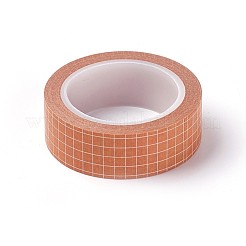 DIYスクラップブック装飾紙テープ  マスキングテープ  グリッド模様  オレンジ  15mm  約10m /ロール&nbsp;DIY-F025-G06
