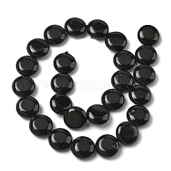ナチュラルブラックオニキスビーズ連売り  染め＆加熱  フラットラウンド  15~15.5x6mm  穴：0.8~1mm  約26個/連  15.55~15.71インチ（39.5~39.9cm）&nbsp;G-L648-B21-15mm