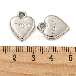 CCBプラスチックペンダント  ハートチャーム  プラチナ  18x14x4mm  穴：2mm&nbsp;CCB-L014-38P