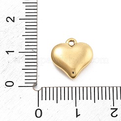 304ステンレススチールチャーム  PVD真空メッキ  ハートチャーム  18KGP本金メッキ  12x11.5x3.5mm  穴：1.4mm&nbsp;STAS-R155-054B-G