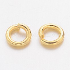 真鍮製オープンタイプ丸カン  ラウンド  カドミウムフリー＆鉛フリー  ゴールドカラー  20ゲージ  4x0.8mm  内径：2.4mm  約1100個/50g&nbsp;X-JRC4MM-G