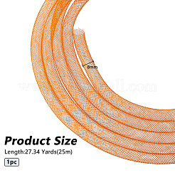 25mのメッシュチューブ  プラスチックネットスレッドコード  ダークオレンジ  8mm  約27.34ヤード（25m）/バンドル&nbsp;PNT-DC0001-02B