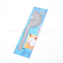 ステンレス鋼の分度器定規  0-180°/10cm  ステンレス鋼色  198x53x13.5mm&nbsp;TOOL-WH0021-08
