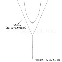 S925 シルバー ジルコン Y 文字ペンダント ダブルレイヤーネックレス（女性用）&nbsp;MB8919-1