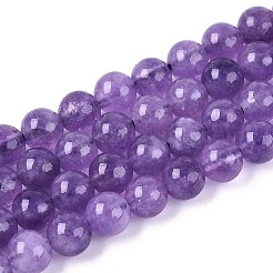 天然石クォーツビーズ連売り  染め  ラウンド  インディゴ  6mm  穴：0.9mm  約63~64個/連  15.16~15.35''（38.5~39センチメートル）&nbsp;G-T144-6mm-10D
