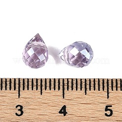電気メッキガラスビーズ  ティアドロップ  パール光沢メッキ  多面カット  紫色のメディア  8x6mm  穴：1mm&nbsp;EGLA-C008-01A-PL02