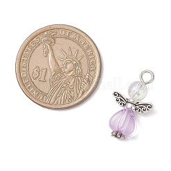 透明なアクリルパーツ  合金の翼を持つ  天使  ミックスカラー  23x14x6mm  穴：3mm&nbsp;PALLOY-JF04252