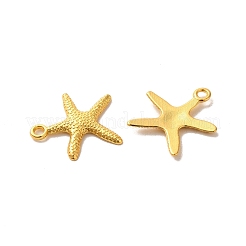 合金のチベット風チャーム  カドミウムフリー＆ニッケルフリー＆鉛フリー  ヒトデ/海星  ゴールドカラー  19.5x19x2mm  穴：2mm.&nbsp;X-TIBEP-EA306YKG-G-FF