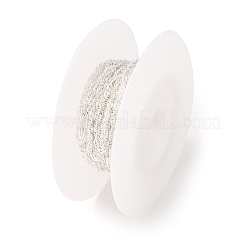 304ステンレススチールリンクチェーン  ハンダ付け  スプールで  銀  1.5mm&nbsp;SA-CBA4160-10S