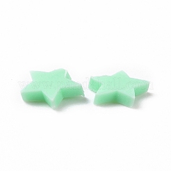 手作り樹脂クレイカボション  スター  アクアマリン  5x5x1mm&nbsp;CLAY-A002-01C