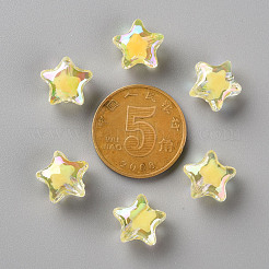 透明なアクリルビーズ  二層ビーズ  ABカラー  多面カット  スター  きいろ  10.5x11x7mm  穴：2mm  約1280個/500g&nbsp;TACR-S152-01B-SS2105