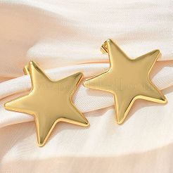 304ステンレススチールスタッドピアス  イオンプレーティング（ip）  スター  18KGP本金メッキ  32x33.5mm&nbsp;EJEW-U047-27G