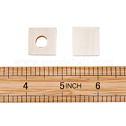 未完成の木製ビーズ  天然木製ビーズ  無鉛の  キューブ  大穴ビーズ  19~20x19~20x20mm  穴：8~8.5mm&nbsp;WOOD-TA0001-05-LF