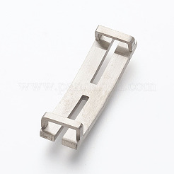 変色しにくい304ステンレススチール製スライドチャーム  文字。 h  ステンレス鋼色  36x10x6mm  穴：3x8mm&nbsp;STAS-I092-10P