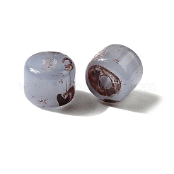 手作りのランプワークシリンダーシードビーズ  コラム  パープル  4~4.5x4~4.5mm  穴：1.5mm  83個/ 10g&nbsp;GLAA-D305-01D