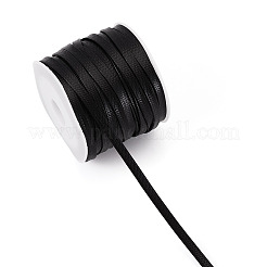 10 ヤード韓国ワックスポリエステルコード  フラット  ブラック  4mm  約10.00ヤード（9.14m）/セット&nbsp;YC-TA0001-22A