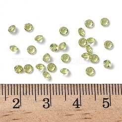 ファセット加工された天然ペリドットカボション  後ろ向き  ダイヤモンド  3x1.8mm&nbsp;G-I295-05C-18B-03