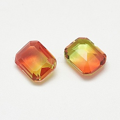 ポイントガラスラインストーンカボション  模造トルマリン  多面カット  レクタングルオクタゴン  ライトシャム  8x6x3mm&nbsp;RGLA-T079-6x8-006TO