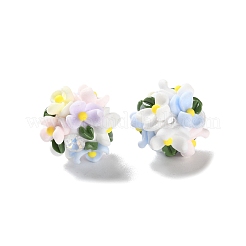 光るポリマー粘土のラインストーンの花のボールビーズ  アクリルの花と  ビーズペンやジュエリーキーホルダー作りに  カラフル  20~23mm  穴：2~3mm&nbsp;CLAY-U002-01G