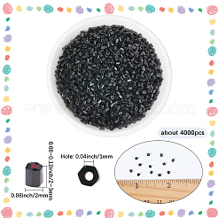 ガラスのラッパビーズ 90g  ブラック  2~3x2mm  穴：1mm&nbsp;SEED-PA0001-22