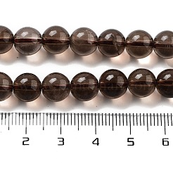 天然のスモーキークォーツラウンドビーズ連売り  8mm  穴：1mm  約46個/連  37cm&nbsp;X-G-E329-8mm-38A