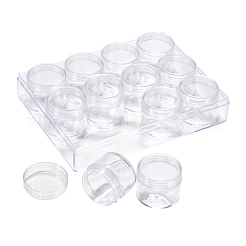 プラスチックビーズ収納ケース  12mmの小さなスクリュートップビーズジャー39x32.5個付き  透明  16x12.4x3.9cm  ビーズジャー容量: 15ml(0.51fl.oz)&nbsp;C091Y