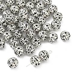 合金フィリグリービーズ  フィリグリーボール  ラウンド  アンティークシルバー  10mm  穴：2mm&nbsp;PALLOY-L118-04