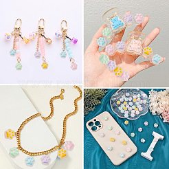 DIYペンダントキット  猫の足跡カボションシリコン型1個を含む  レジン型  200本2色鉄ネジアイピンペグベイル  ホワイト  金型：145x153x7.5mm  内径：11x12mm  ペグベイル：8x4x1mm  穴：1.8mm&nbsp;DIY-CJ0002-21