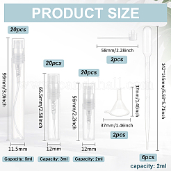 ポリプロピレン（pp）スプレーボトル  ミニ透明プラスチック漏斗ホッパー付き  2ml使い捨てプラスチックスポイト  プラスチックポンプ  透明  5.6~1.15x1.2~9.9cm  容量: 2ml(0.06液量オンス)~5ml(0.17液量オンス)&nbsp;TOOL-BC0002-69