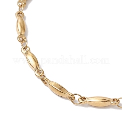 304ステンレススチールリンクバーチェーンアンクレット  ゴールドカラー  9-1/8インチ（23cm）&nbsp;AJEW-AN00602-02