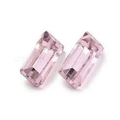 ガラスラインストーンカボション  ポインテッドバック＆シルバーバックメッキ  長方形  ロザライン  7x3x2mm&nbsp;GGLA-P002-10A-03