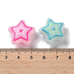 ガラス模造翡翠ビーズ連売り  手描きのビーズ  エナメル  スター  カラフル  21.5x22x11mm  穴：1.3mm  約20個/連  14.96インチ（38cm）&nbsp;GLAA-L047-05F