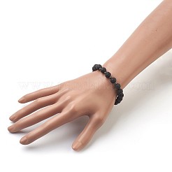 ブレスレットセット  天然溶岩ロックビーズストレッチブレスレット  真鍮パーツ  ラウンド  厚紙のギフトボックス  ミックスカラー  2インチ（5.1cm）  箱：9x6.5x2.7センチメートル  4個/セット&nbsp;BJEW-JB03837