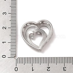 変色しない真空メッキ304ステンレススチールペンダント  ハートチャーム  ステンレス鋼色  21.5x21.5x5.5mm  穴：4.5x2.5mm&nbsp;STAS-R232-06P
