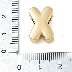 真鍮のスライドチャーム  カドミウムフリー＆鉛フリー  18KGP本金メッキ  文字x  18x12.5x6.5mm  穴：8x3.5mm&nbsp;KK-D289-67G-X