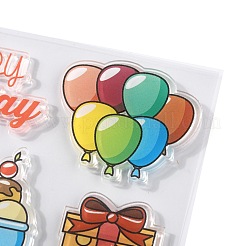 シリコーン切手  DIYスクラップブッキング用  装飾的なフォトアルバム  カード作り  スタンプシート  誕生日をテーマにした模様  160x110x3mm  模様：9~74x9~55ミリ&nbsp;X-DIY-K021-D03