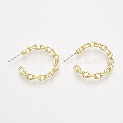 合金スタンドピアス  ハーフフープピアス  スチールピンと  ライトゴールド  26~27x26~27mm  ピン：0.7mm&nbsp;PALLOY-S121-144