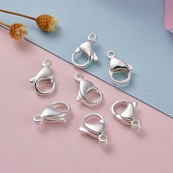 304ステンレススチール製ロブスタークロウ留め金  オウムトリガークラスプ  銀色のメッキ  13x8x4mm  穴：1.2mm&nbsp;X-STAS-E464-21A-S