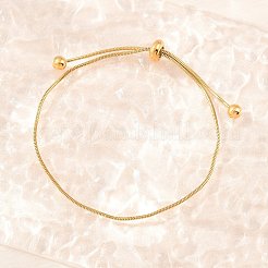 調節可能な304ステンレススチール製スネークチェーンスライダーブレスレット（女性用）  イオンプレーティング（ip）  長持ちメッキ  ゴールドカラー  10.24インチ（26cm）&nbsp;BJEW-D460-03G